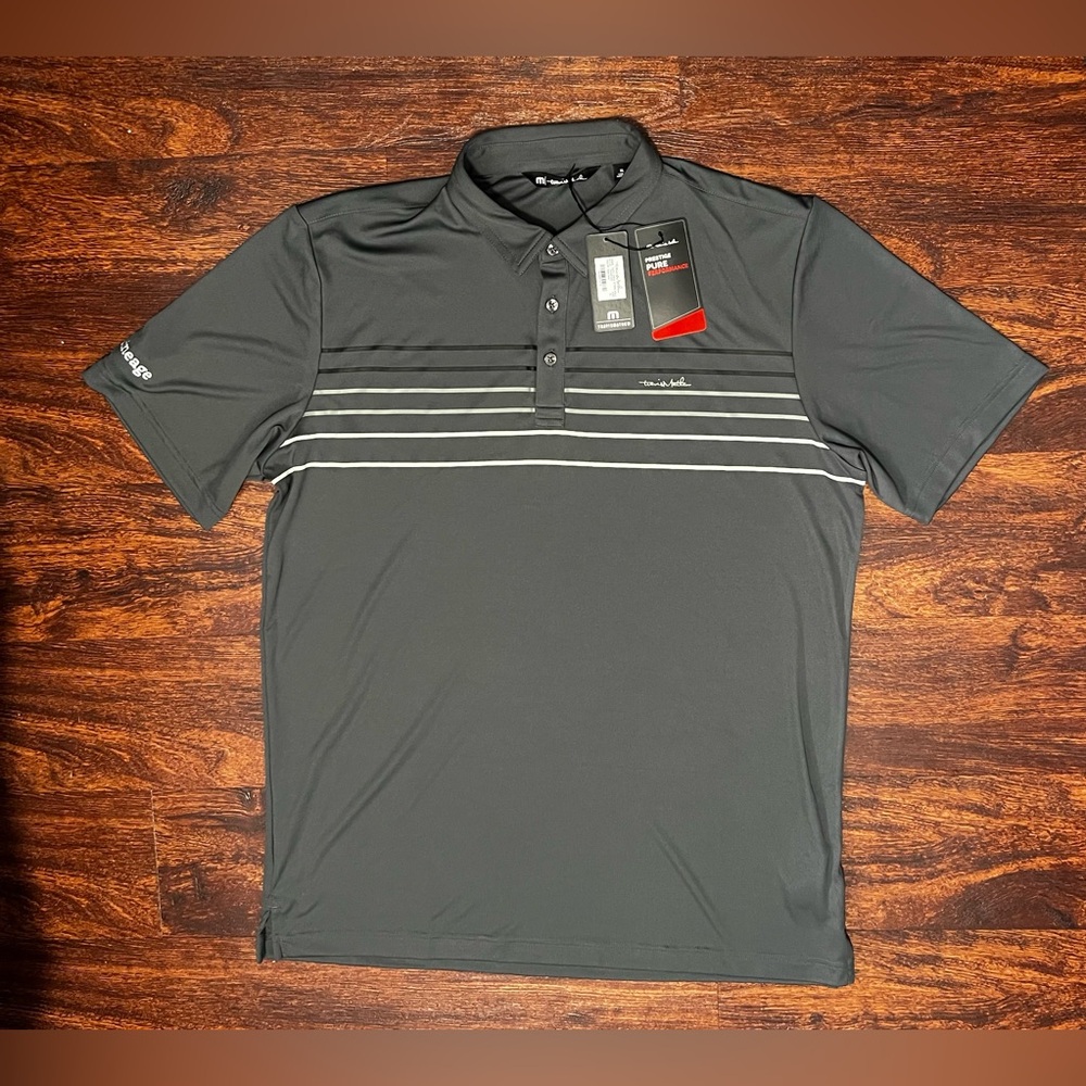 NWT Travis Mathew Coto Performance Chest Stripe Golf Polo Mens XL  Logo
